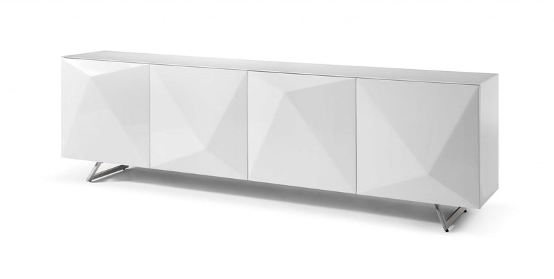 Glass Solid Console Table - White