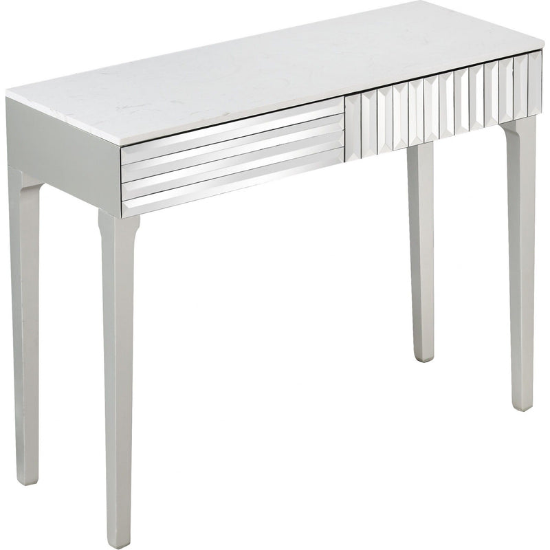 40" Mirrored Glass Console Table - Silver