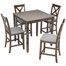 Load image into Gallery viewer, 5 Piece Dining Table Set, Wooden Dining Square Table Set For 4
