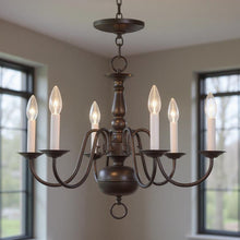 Load image into Gallery viewer, 18'' Six Light Dimmable Chandelier With Shades - Bronze
