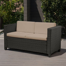 Load image into Gallery viewer, Puerta - Loveseat Outdoor Seating With Water Resistant Cushions - Dark Brown
