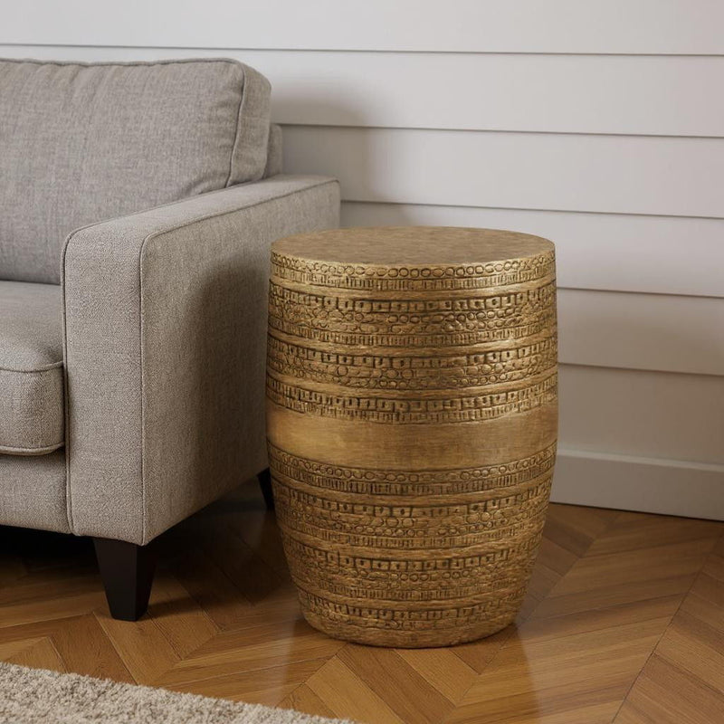 20" Metal Round End Table - Gold