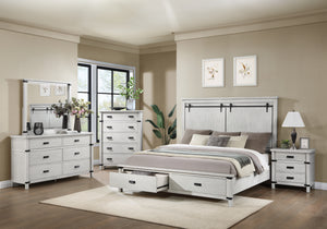 Loretta Modern Style Queen Bed Made with Wood in Antique White