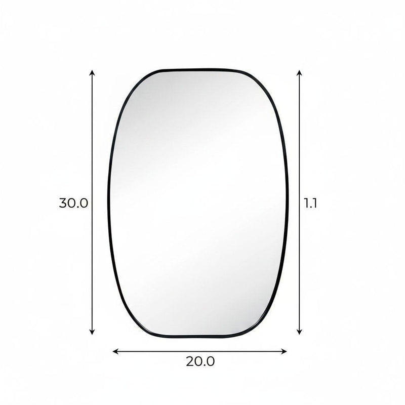 Aluminum Oval Framed Bathroom Vanity Mirror (756111) - Black
