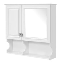 Load image into Gallery viewer, Wall Mounted Mirror Medicine Cabinet, Bathroom Storage With Doors And Open Shelves
