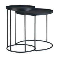 Load image into Gallery viewer, Metal Round End Table (Set of 2) - Black
