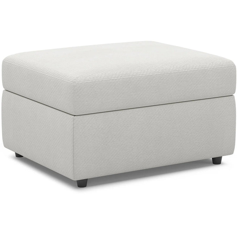 Chenille Storage Ottoman (714337) - Beige / Black