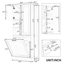 Load image into Gallery viewer, Modern Tall Storage Cabinet With Adjustable Shelves, Flip-Out Basket &amp; Enclosed Doors
