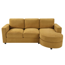 Load image into Gallery viewer, Modern L-Shaped Sectional Sofa With Curved Chaise, USB Ports, And Side Storage Pockets
