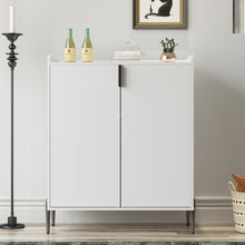 Load image into Gallery viewer, 2 Door Wine Bar Cabinet With Adjustable Shelf, Soft-Closing Hinges, And High Feet - White
