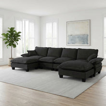 Load image into Gallery viewer, Modular Sectional Sofa With Movable Ottoman &amp; Pillows
