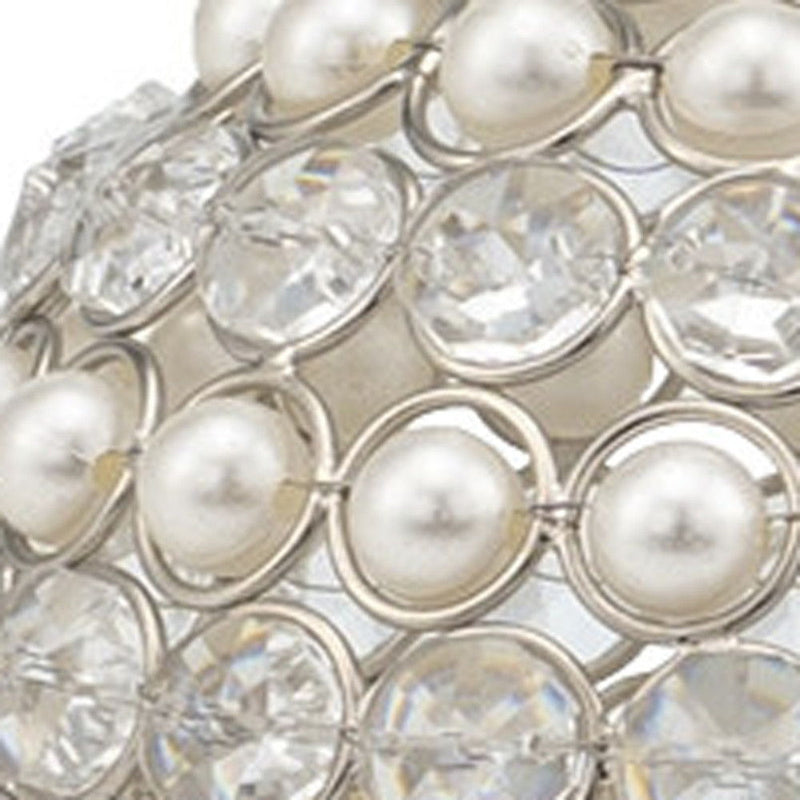 Decorative Orb Sculptures (Set of 2) - Silver / Clear