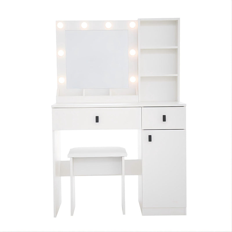 Wood Lighted Two Drawer Dresser (714435) - White