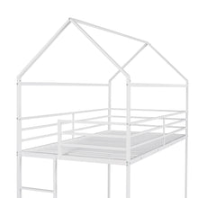 Load image into Gallery viewer, Bunk Beds for Kids Twin over Twin,House Bunk Bed Metal Bed Frame Built-in Ladder,No Box Spring Needed White
