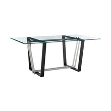 Load image into Gallery viewer, 72" Glass And Iron Sled Base Dining Table - Black
