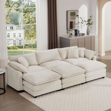 Load image into Gallery viewer, Modern Oversized Modular Cushion Sofa With Ottoman, Low Back, Deep Seating Sofa Set
