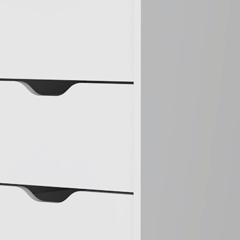Manufactured Wood Five Drawer Narrow Dresser - White