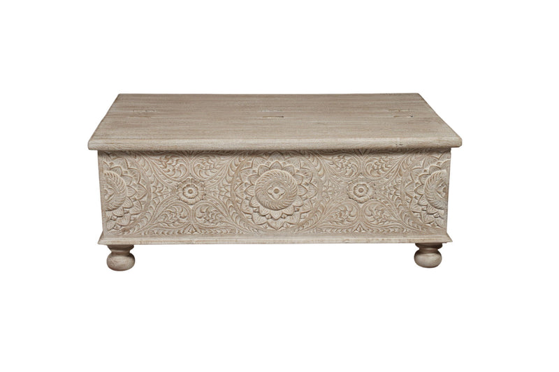 Solid Wood Distressed Lift Top Coffee Table - Natural