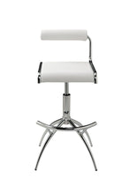 Load image into Gallery viewer, Contemporary Metal And Faux Leather Low Back Adjustable Height Bar Chairs (Set of 2) - White

