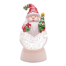 Load image into Gallery viewer, Plastic Christmas Santa Tabletop Sculpture With LED (Set of 2) - White / Green / Red
