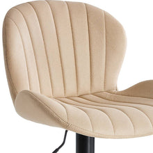 Load image into Gallery viewer, Faux Leather Aluminum Swivel Bar Chairs (Set of 2) - Beige / Black
