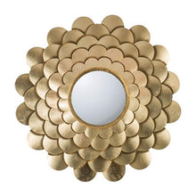 Load image into Gallery viewer, 32" Scalloped Iron Framed Accent Mirror - Gold
