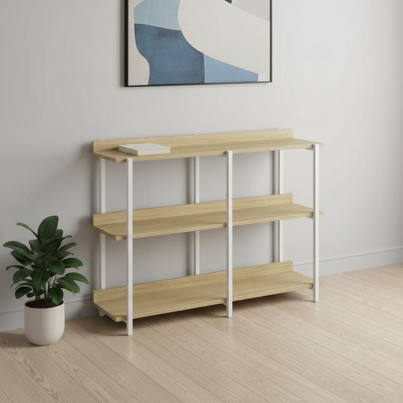 Frame Console Table With Three Shelves - Natural