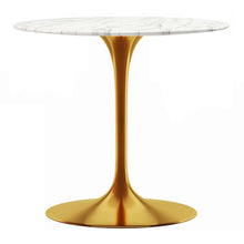 Load image into Gallery viewer, 32" Marble And Metal Dining Table - Gold
