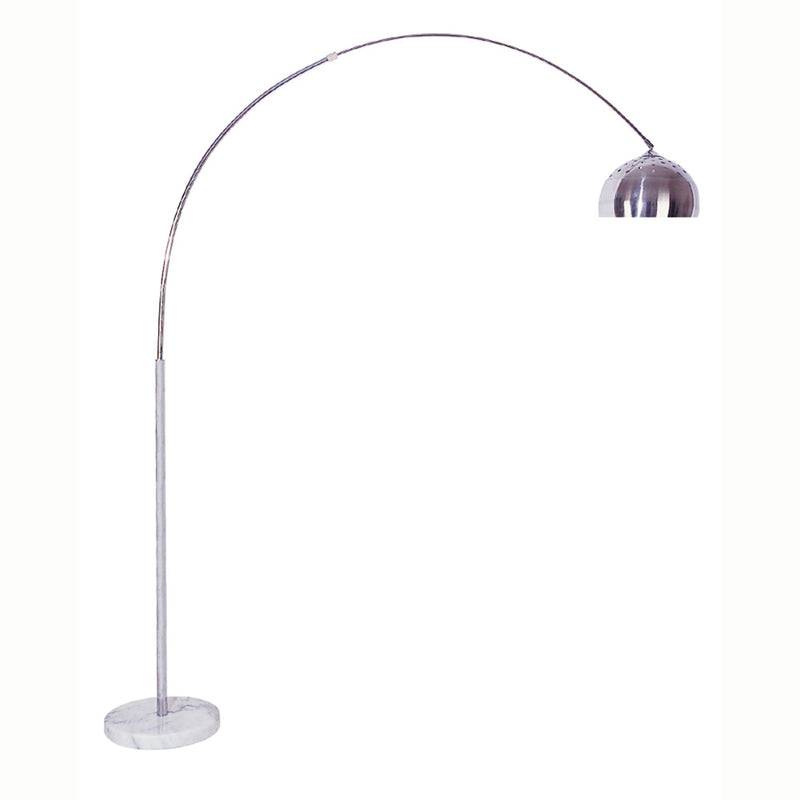 Metal Arched Floor Lamp - Silver White