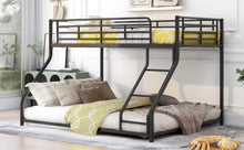 Load image into Gallery viewer, Metal Floor Bunk Bed, Twin XL over Queen, Black
