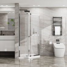 Load image into Gallery viewer, Durable Hardware Neo Angle Frameless Shower Door With Acrylic Base Combo
