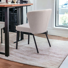 Load image into Gallery viewer, Tufted Upholstered Faux Linen Dining Side Chairs (Set of 2) - Beige / Black
