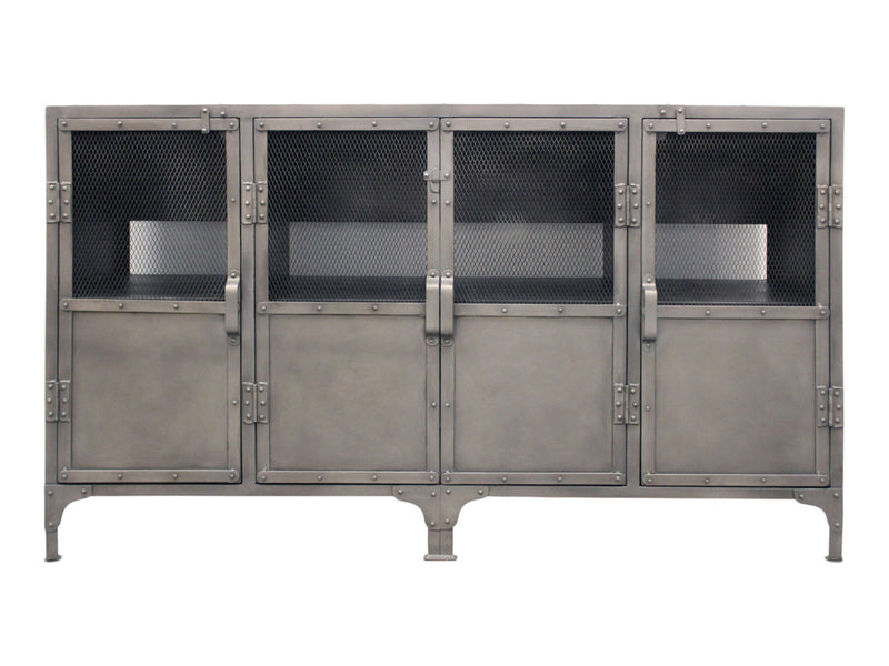 61" Metal Enclosed Storage TV Stand - Gray