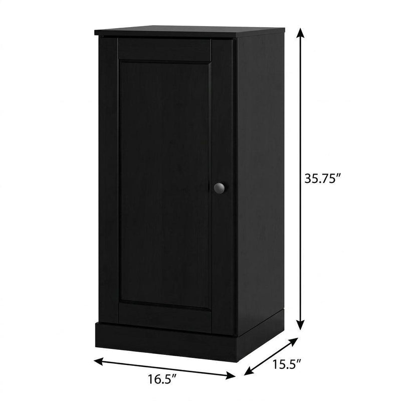 Ten Pair Solid Woodshoe Storage Cabinet (752064) - Black