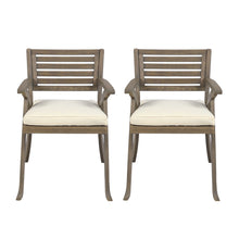 Load image into Gallery viewer, Helen - Outdoor Acacia Wood Dining Chair (Set of 2) - Gray / Creme
