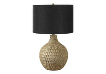 Load image into Gallery viewer, Geometric Table Lamp With Black Drum Shade - Brown
