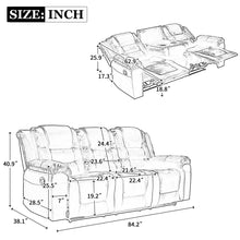 Load image into Gallery viewer, Home Theater Recliner Set Manual Recliner Chair With Wide Armrest, Two Built-In Cup Holders For Living Room
