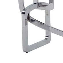 Load image into Gallery viewer, 79" Glass And Stainless Steel Trestle Base Dining Table - Silver

