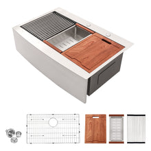 Load image into Gallery viewer, Modern Farmhouse, Drop In Workstation Kitchen Sink With Apron Front
