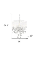 Load image into Gallery viewer, Glam Faux Crystal Hanging Celing Lamp With See Thru Shade - Silver
