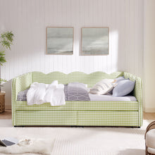 Load image into Gallery viewer, Gingham Daybed With USB Charging Port, Wave-Shaped Design

