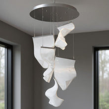 Load image into Gallery viewer, Five Light Metal LED Dimmable Chandelier With Shades - Silver / Clear
