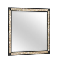 Load image into Gallery viewer, FauCrystal And Wood Dresser Mount Framed Mirror - Black / Gold
