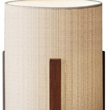 Load image into Gallery viewer, 17" Brown Solid Wood Bedside Table Lamp With Natural Cylinder Shade
