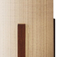 Load image into Gallery viewer, 17" Brown Solid Wood Bedside Table Lamp With Natural Cylinder Shade
