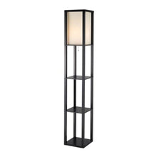 Load image into Gallery viewer, 72" Black And White Solid Wood Column With White Cotton Shade

