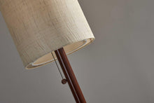 Load image into Gallery viewer, 65" Brown Solid Wood Floor Lamp With Beige Linen Drum Shade
