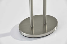 Load image into Gallery viewer, 27" Silver Metal Two Light Bedside Lamp With Off White Drum Shade
