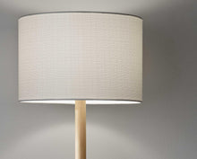 Load image into Gallery viewer, 59" Natural Solid Wood Floor Lamp With White Linen Drum Shade
