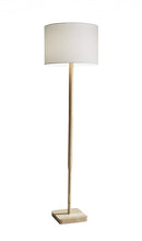 Load image into Gallery viewer, 59" Natural Solid Wood Floor Lamp With White Linen Drum Shade
